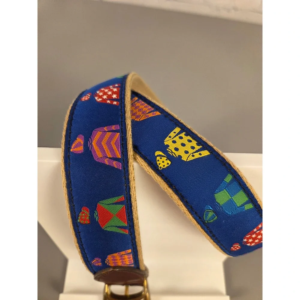 Leather Ribbon Belt Jockeys Horse Racing Kentucky Derby YRL Sz 34